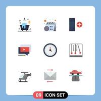 Mobile Interface Flat Color Set of 9 Pictograms of contact call new presentation tutorial Editable Vector Design Elements
