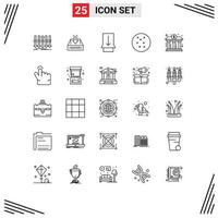 Modern Set of 25 Lines and symbols such as building bank document cross stitch slide Editable Vector Design Elements