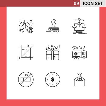 9 Outline concept for Websites Mobile and Apps tool design logo crop diagram Editable Vector Design Elements