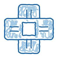 medical healing plaster doodle icon hand drawn illustration vector