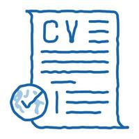 confirmed resume doodle icon hand drawn illustration vector