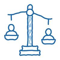 employment scales of justice doodle icon hand drawn illustration vector