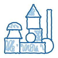 preschool education toys doodle icon hand drawn illustration vector