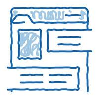 icono de doodle de carpeta de documento de información ilustración dibujada a mano vector
