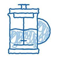 press teapot doodle icon hand drawn illustration vector