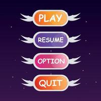 Vector set of game button