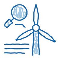 study of windmill doodle icon hand drawn illustration vector