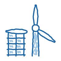 wing of windmill fell away doodle icon hand drawn illustration vector