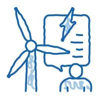 thought about benefits of wind energy doodle icon hand drawn illustration vector