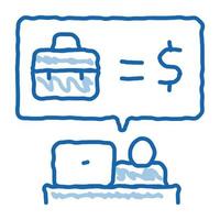 servicios inmobiliarios por dinero doodle icono dibujado a mano ilustración vector