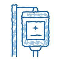 blood pumping device doodle icon hand drawn illustration vector