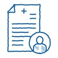 patient medical record doodle icon hand drawn illustration vector