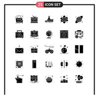 Pack of 25 Modern Solid Glyphs Signs and Symbols for Web Print Media such as medical health accumulation diagnostic money Editable Vector Design Elements