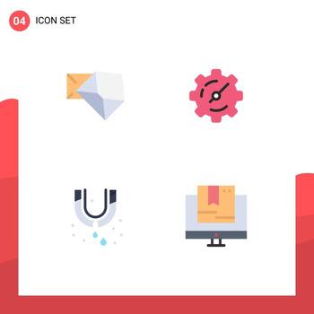 Stock Vector Icon Pack of 4 Line Signs and Symbols for business plumber open timer commerce Editable Vector Design Elements