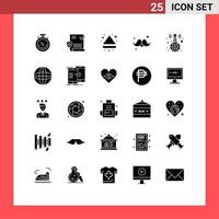 Set of 25 Modern UI Icons Symbols Signs for world wide fathers day arrow father accessories Editable Vector Design Elements