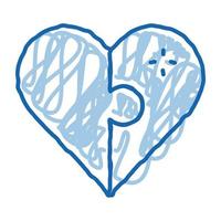 Heart Love doodle icon hand drawn illustration vector