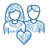 familia amorosa doodle icono dibujado a mano ilustración vector