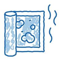 evaporation from carpet cleaning doodle icon hand drawn illustration vector