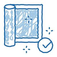 vista limpia de alfombra doodle icono dibujado a mano ilustración vector