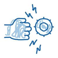 virus control doodle icon hand drawn illustration vector