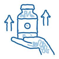 jar of vitamins to enhance immunity doodle icon hand drawn illustration vector