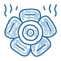 tipo de flor de malasia doodle icono dibujado a mano ilustración vector
