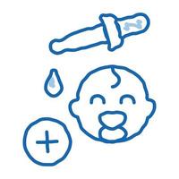 liquid dropper for baby doodle icon hand drawn illustration vector