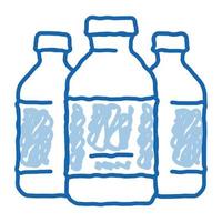 liquid bottles doodle icon hand drawn illustration vector