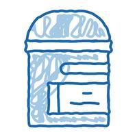 trash can doodle icon hand drawn illustration vector