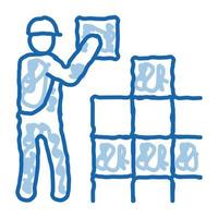 tile stacker doodle icon hand drawn illustration vector