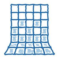colocación de azulejos cuadrados en toda la pared icono de garabato ilustración dibujada a mano vector