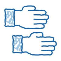 work gloves doodle icon hand drawn illustration vector
