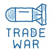 guerra comercial doodle icono dibujado a mano ilustración vector