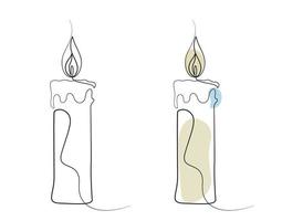 Candle light continues line art drawing vector