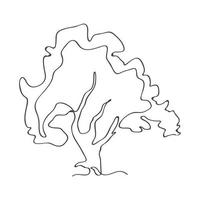 Tree continues line art drawing vector