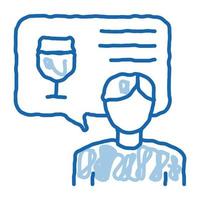 representante de vino doodle icono dibujado a mano ilustración vector