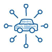 red universal de coches doodle icono dibujado a mano ilustración vector