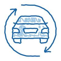 icono de doodle de intercambio de coche dibujado a mano ilustración vector