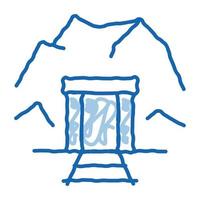 entrada de la mina doodle icono dibujado a mano ilustración vector