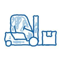 forklift car doodle icon hand drawn illustration vector