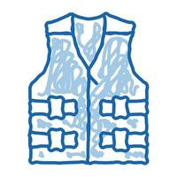 life vest doodle icon hand drawn illustration vector