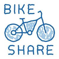 bike sharing services doodle icon hand drawn illustration vector