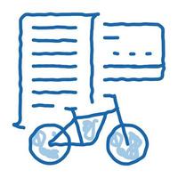 card payment bicycle services doodle icon hand drawn illustration vector