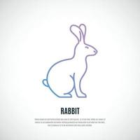 Rabbit silhouette isolated on white background. Simple Bunny icon. vector