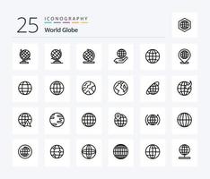 Globe 25 Line icon pack including earth. internet. globe. globe. internet vector