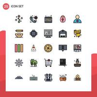 Pictogram Set of 25 Simple Filled line Flat Colors of user delete payday holidays egg Editable Vector Design Elements