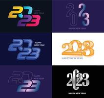 Big Set of 2023 Happy New Year logo text design 2023 number design template vector