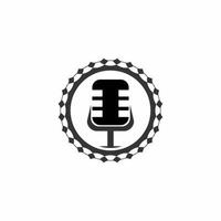 microphone illustration logo vector suitable for studio logo