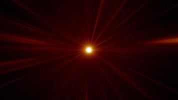 Loop center optical shine flare rays on black background