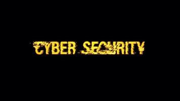 Cyber Security glitch glow gold text effect cinematic title video